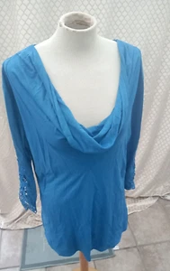 Together Brand New with Tags Blue Long Lace Sleeves Tunic Top UK Size 18 - Picture 1 of 4