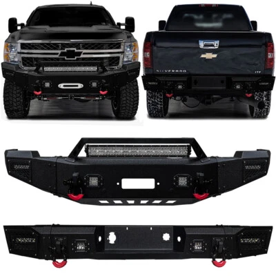 Vijay For 2011-2014 Chevy Silverado 2500 Front and Rear Bumper with LED Light - Изображение 1 из 4