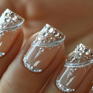 Fashionable French Designs Artificial Nail For A Sophisticated Appearance 24Pcs - Picture 1 of 8