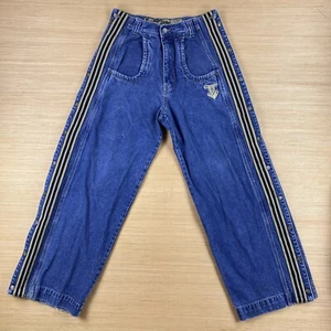 Jeans Macgear vintage uomo 30x32 blu a strappo rave baggy skater anni 90 toppe Y2K - Foto 1 di 16