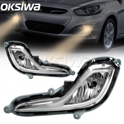 Luzes de neblina para 12-17 Hyundai Accent Sedan/Hatchback lente transparente lâmpada de para-choque dianteiro - Imagem 1 de 4
