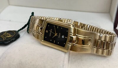 CAVADINI Unisex uhr Designer IP-goldplated rechteckig Datum 25 mm CV-2225 - Bild 1 von 4