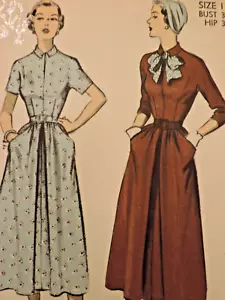 1940s Miss Advance 5417 Kimono Sleeve Shirtdress Full Dress Sz 12 B30 Complete - Picture 1 of 7