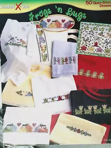 StitchWorld FROGS 'n BUGS 50 quick-stitch designs cross stitch 8pg leaflet 1999 - Picture 1 of 9