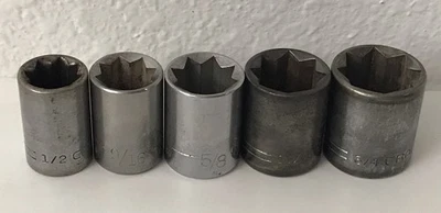 Craftsman USA 5-Piece 1/2" Drive  8-Point Double Square Socket Set 1/2” to 3/4" - Image 1 of 4