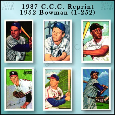 1952 Bowman Reprint Set by 1987 C.C.C. (1-252) / Pick Your Cards / Buy4+ Save30% - Image 1 of 2