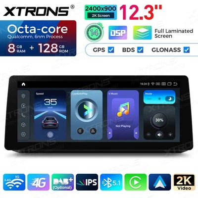 12.3" Android 14 8-Core 8+128GB 4G 2K Car Stereo GPS Navi For BMW E60 E61 M5 CCC - image 1 of 4