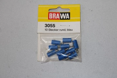 BRAWA 3055 10 Piece Plug Round, Blue Gauge H0 Boxed - Image 1 of 2
