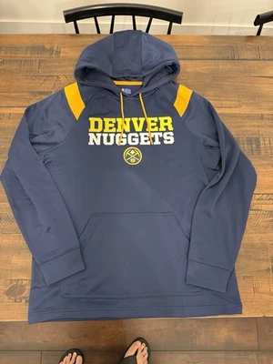 NBA Denver Nuggets Hoodie Pullover Hooded Navy Sweatshirt Mens Large L NWOT - Image 1 of 4