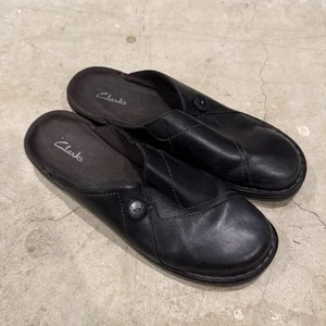 Zapatos zuecos Clarks sin cordones negros para mujer talla 11 medianos - Imagen 1 de 9