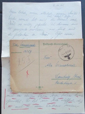 Translated German WW 2 Feldpost lot - war crimes - Judaica 1941 - Image 1 of 4