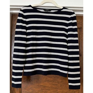 WEEKEND MAX MARA Fresco Stripe U-Boot Neck Top French Chic Size M - Bild 1 von 3