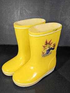 Child Yellow Rubber Boots W/ 1996 Yu-Gi-Oh Kazuki Takahashi Sticker On The... - Picture 1 of 15