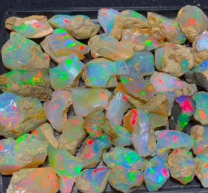 Dry opal rough lot AAA Cut grade natural Ethiopian Welo opal raw lot - Picture 1 of 13