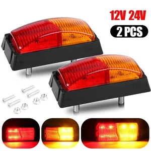 2X LED Side Marker Lights Amber Red Clearance Light Trailer Truck Lorry Van RV - Picture 1 of 12