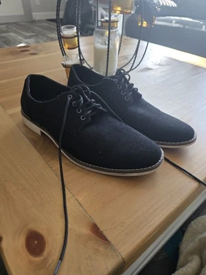 PERRY ELLIS - ZAPATOS CÓMODOS CON CORDONES NEGROS PARA HOMBRE TALLA 8 Buen Estado Foto 1 de 4