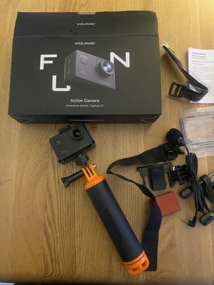 WOLFANG Actionkamera 4K 20MP GA100, wasserdichte 40M Unterwasserkamera mit Halterung - Bild 1 von 4