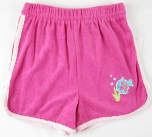 NWT Jitterbugs Girl's Pink Terry Jog Shorts with Appliqued Fish, 6 - Picture 1 of 3