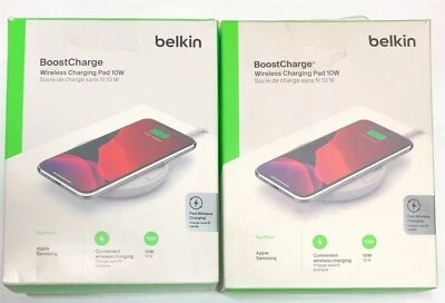 Lot of (2) Belkin 10W Quick Charger Pad for iPhone 16/15/14/13/12,S24/S23, White - Image 1 of 3