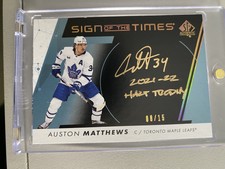 2022-23 SP AUTHENTIC SIGN OF THE TIMES BLACK INSCRPTION AUTO AUSTON MATTHEWS /15
