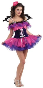 Poppy Fairy Pink Pixie Fantasy Fairies Fancy Dress Halloween Sexy Adult Costume - Picture 1 of 2