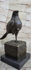 Figurine statuette vintage en métal moulé oiseau pigeon colombe statue bronze brillant