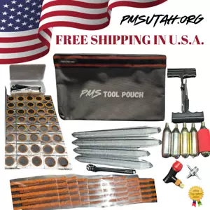 Trail ATV UTV SXS Tire Repair Kit Tube Patch Plug CO2 Cartridge Inflator Road - Picture 1 of 2