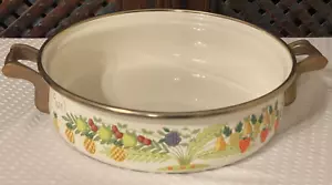 Asta Enamel Buffet Casserole Skillet 2 Brass handles 8.5"w x 2" h New w/ sticker - Picture 1 of 10