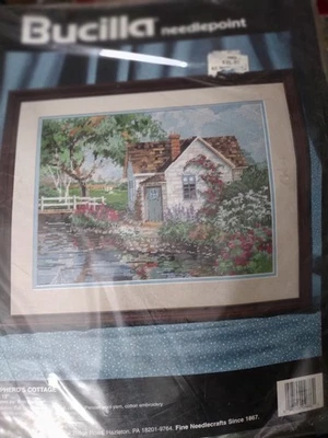 Vintage Bucilla (1994) "Shepherd Cottage" Needlepoint No. 4686 - Image 1 of 4