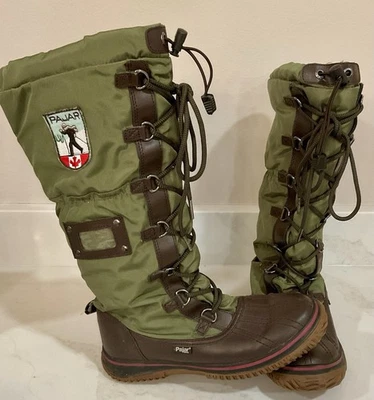 PAJAR Canada Grip Tall Snow Winter Boots Green Brown Women’s Size 8-8.5 US 39 EU - Image 1 of 4