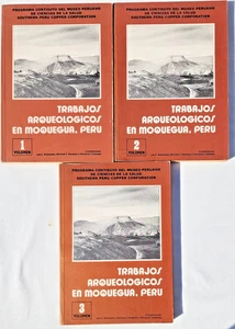 TRABAJOS ARQUEOLOGICOS EN MOQUEGUA, PERU PAPERBACK 3 VOLUMES, 1990 LUIS WATANABE - Imagen 1 de 8