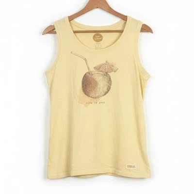 Camiseta sin mangas Life is Good para mujer M tropical costera náutica con gráfico de coco Foto 1 de 4