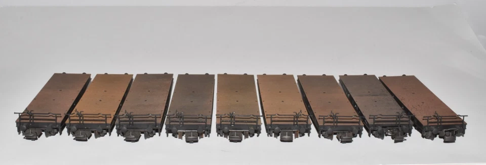 Liliput H0 9 Stück Schwerlastwagen SSym je 6 Achsen der DB in Ep. III Wagenset - Bild 1 von 4