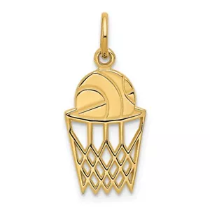 14k Basketball in Net Charm Bracelet Necklace - Picture 1 of 5