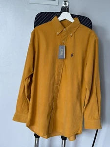 Polo Ralph Lauren Cord Shirt Mustard/Yellow Button Down Custom Fit Size XL. - Picture 1 of 11