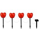 Set Of 6 Solar Heart Stake Lights For Valentines Day Decor, Outdoor  Heart9655