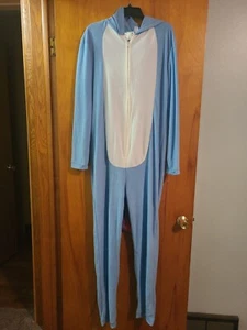 Adult Unicorn One Piece Pajamas Unisex Blue Rainbow Tail Costume Halloween Med - Picture 1 of 3