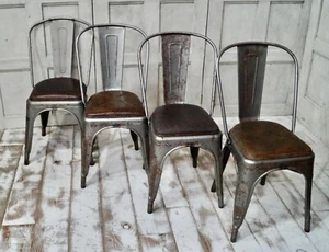 Sillas de bistró estilo Tolix vintage - Imagen 1 de 14