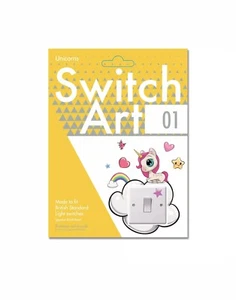 Unicorn Wall Art Stickers Children's Kids Bedroom Fun Decorative Light Switch - Picture 1 of 3