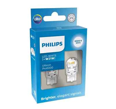 PHILIPS T20 W21W 7440 Ultinon Pro6000 LED 6000K White Reverse Light Bulbs - Image 1 of 4