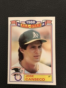 1989 TOPPS ALL STAR GLOSSY JOSE CANSECO #6 of 22
