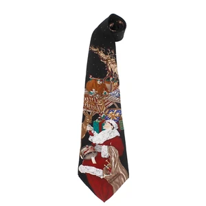 The Saturday Evening Post 59" x 4" 100% Silk 1999 Christmas Men's Neck Tie - Picture 1 of 4