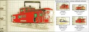 Railroad caboose decorative fobs, various designs & keychain options - Picture 1 of 7