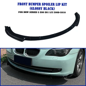 Front Bumper Spoiler Splitter Lip For BMW 5 Series E60 E61 LCI 2008-2010 Black - Picture 1 of 10
