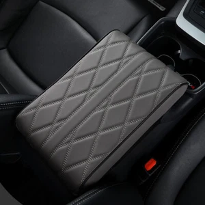 Gray Car Armrest Box Pad Memory Cotton Cushion Thickened Protector Mat Universal - Picture 1 of 9