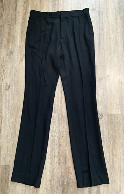 Pantalones de vestir Ralph Lauren para mujer 8 negros rectos viscosa lana pliegue central Foto 1 de 4