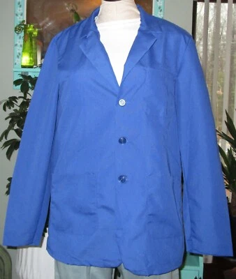 Best Medical Wear Staff L/S Lab Coat Scrubs Uniform 30"  Royal Blue XS to 6X - Image 1 of 4