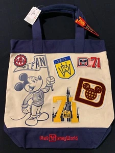 Walt Disney World varsity style tote with sewn on patches, rugged canvas NWTs - Bild 1 von 10