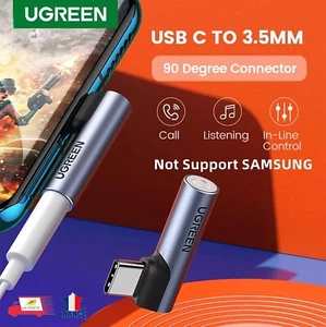 Adaptateur USB Type C Mâle vers Jack 3.5mm Audio Femelle 90° UGREEN - Photo 1/7