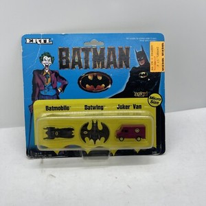 ERTL Batman Vehicle 3 Pack Batmobile Batwing Joker Van 1989 Sealed Excellent